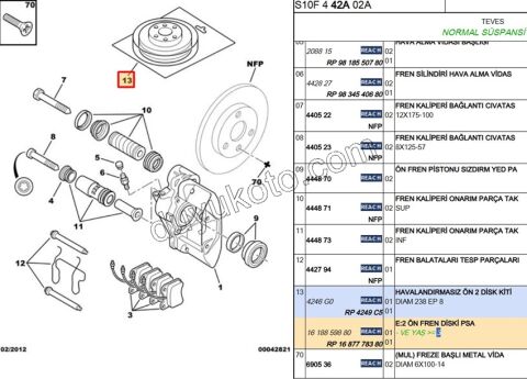 Ön Fren Diski Takım AX P106 SX 3 BIJON