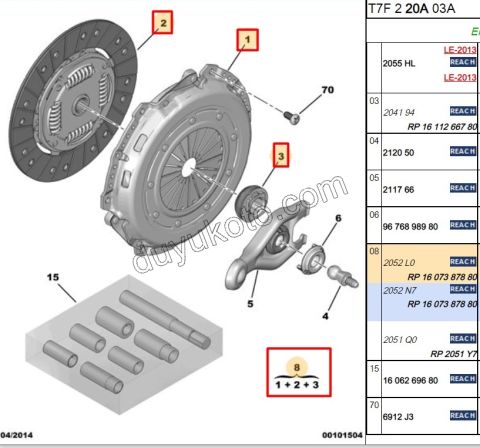 DEBRIYAJ SET 1.6VTi 120HP 1.6VTi 120HP M 120HP P3081 P30081