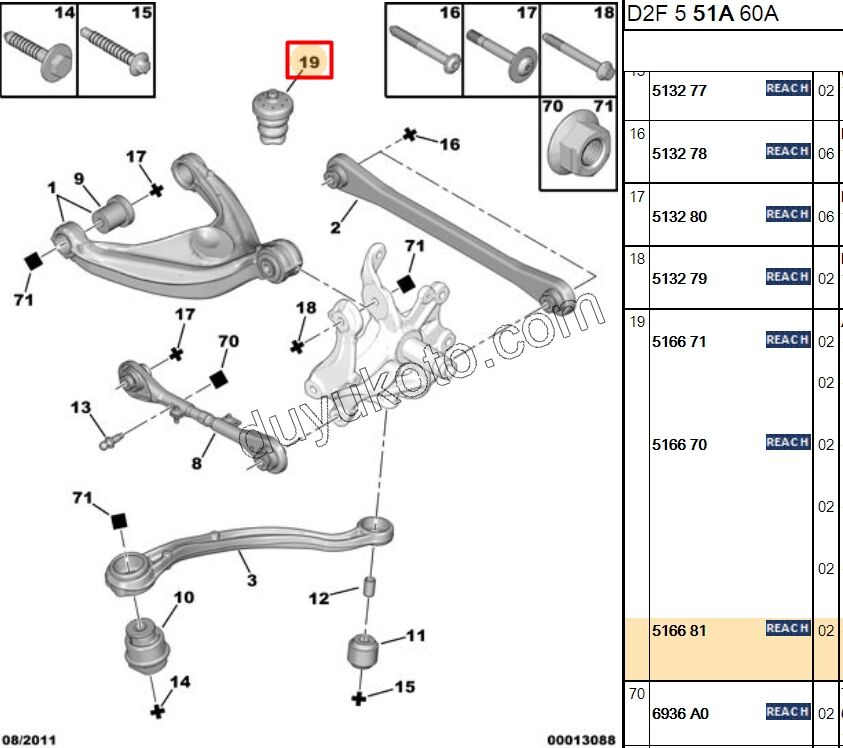 Arka Süspansiyon Dayama Takozu P407 DV6