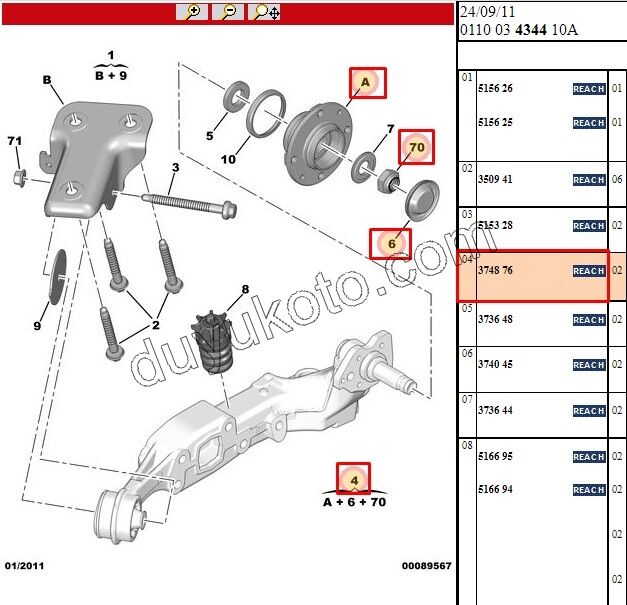 Arka Teker Rulmanı (Poryalı) C2C3 ABS+