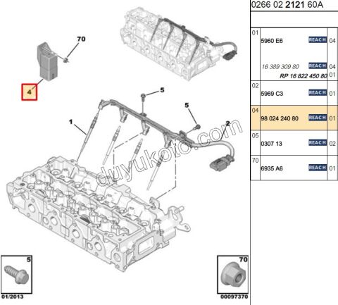 ROLE KIZDIRMA 1.4HDİ Euro5 12/16 1.6HDİ Euro5 51299065