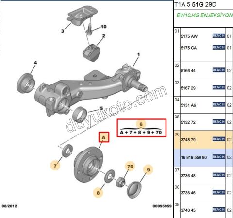 Arka Teker Rulmanı (Poryalı) YM P206 ABS+ (DISK)
