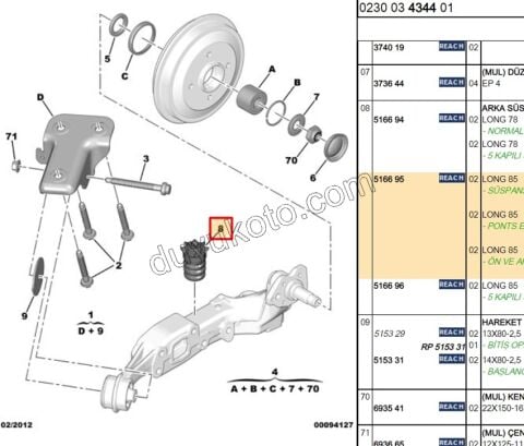Arka Dingil Dayama Takozu C31 C32 C2