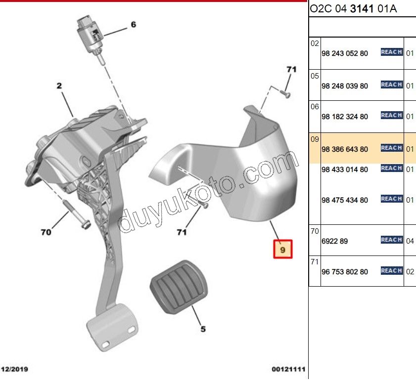 MUHAFAZA FREN PEDAL USTU AMI