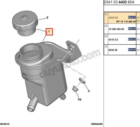 Direksiyon Pompası Yağ Haznesi PBP FRN LN DB3 KAPAK