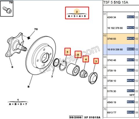 Arka Teker Rulmanı P307