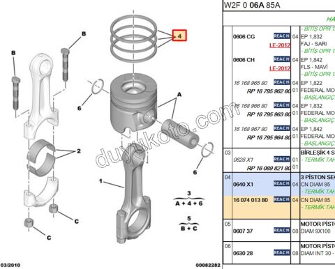 SEGMAN TK STD X 4AD DW10FU 2.0HDİ 16V 163HP