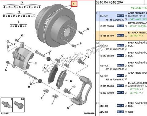 Fren Diski Arka Adet (X2) BXR3 20Q
