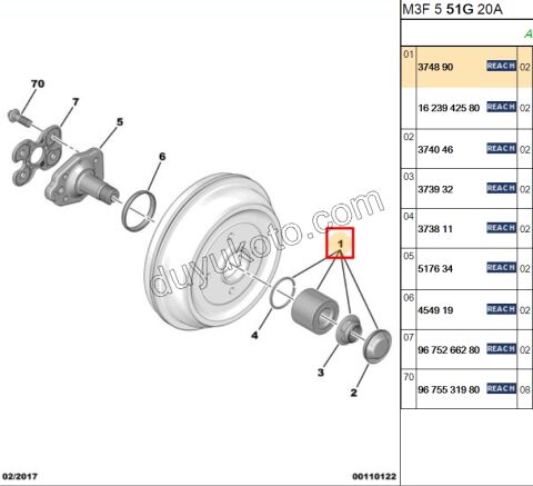 Arka Teker Rulmanı P207
