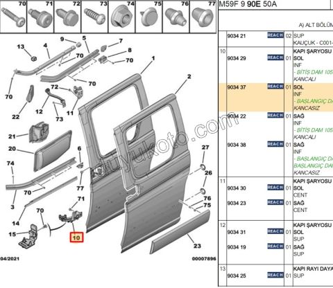 MAKARA SURGULU KAPI ALT L PRT1 PRT2 KANCA--