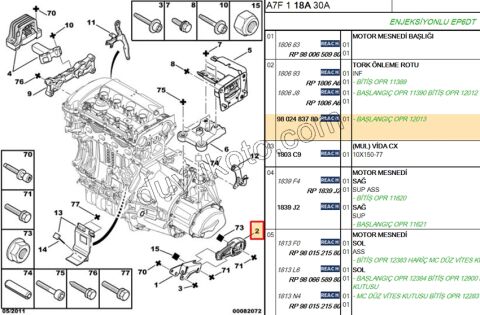 TAKOZ MOTOR ALT KULAK SANZIMAN YM EP P207 P2081 P3082 DS3