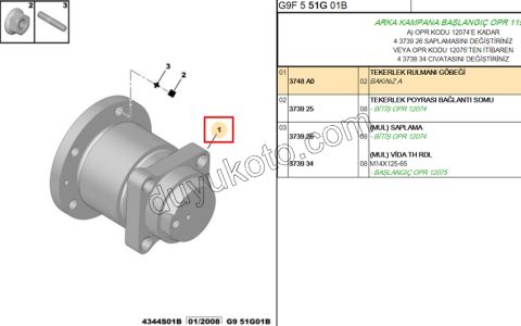 Arka Teker Rulmanı (Poryalı) EXP3 5 BIJON (KAMPANA)