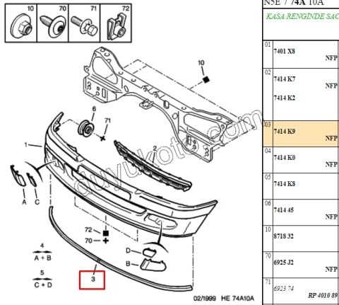 DEFLEKTOR ON TAMPON ALT INCE P306 GRIF