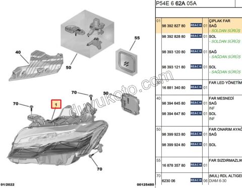 Peugeot 408 Far Sağ (Ledli) 2023 Sonrası