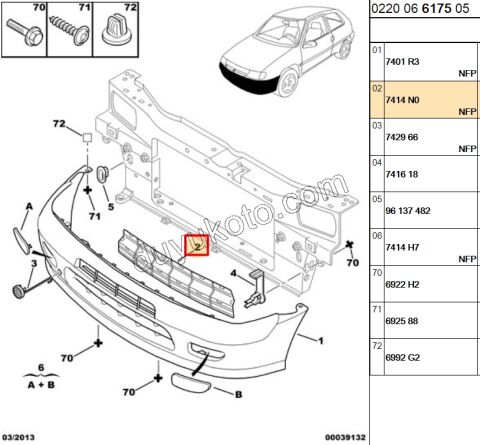 IZGARA ON TAMPON SX VTS 125 TL