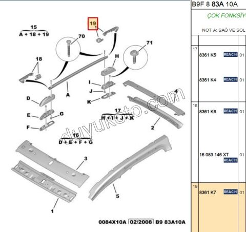 KAPAK KUCUK TAVAN BARI L ARKA CAM TAVAN PRT3