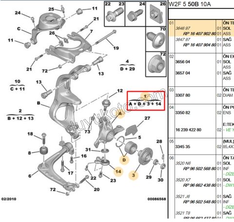 Ön Sol Aks Taşıyıcısı    P407 P508 C53 (ROTIL+)