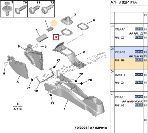 Vites Kolu Körüğü Alt Çerçevesi P207