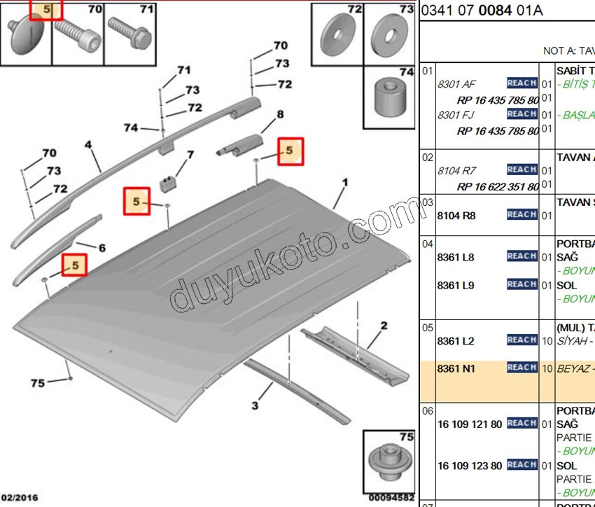 TAPA VIDALI TAVAN TASIYICI PBP BEYAZ