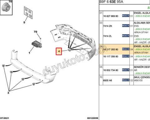 SENSOR PARK P307 PRT3