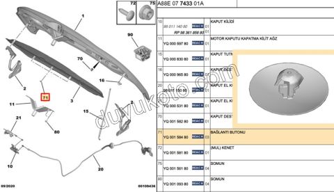 KLIPS MOTOR KAPUT IZOLATOR C3AIR