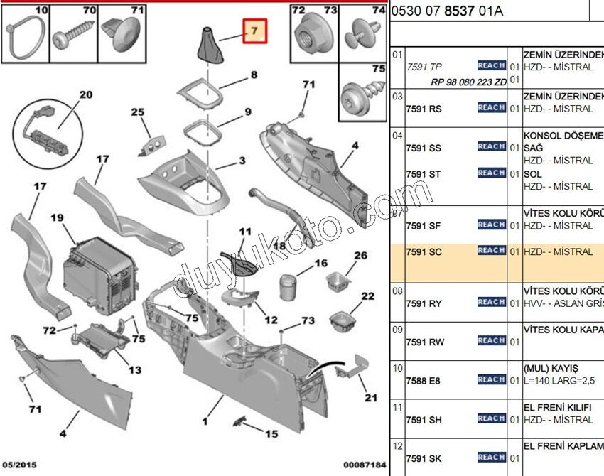 Vites Kolu Körüğü C42 SIYAH
