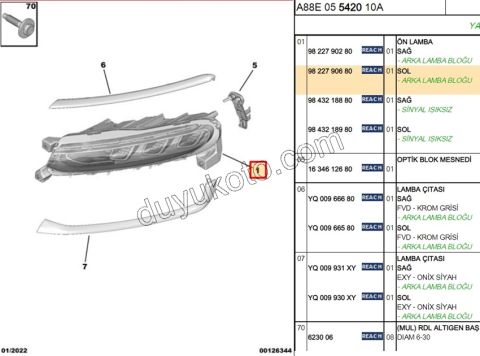 Citroen C3 Aircoss LED UST SINYAL FAR GUNDUZ AYDINLATMA L SINYAL+ 2017/2021