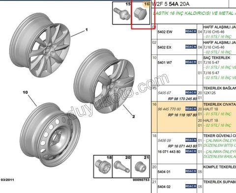 Bijon Kapağı (Krom) 17LIK 1.8CM 17 BIJON ICIN P5081 P50081