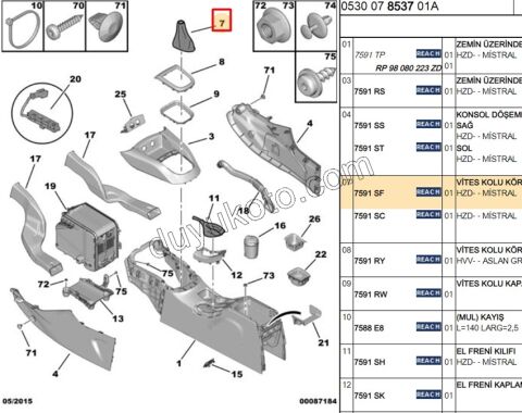 Vites Kolu Körüğü C42 SIYAH