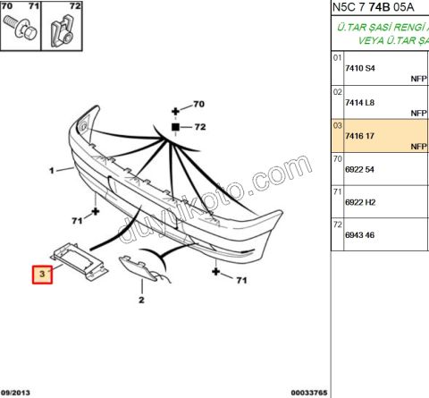 CERCEVE PLAKA LAMBA P306 85 TL