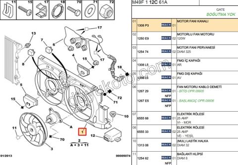 Fan Davlumbazı PRT1 AC YOK KOMPLE