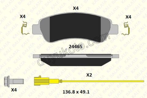 Arka Fren Balatası Takım DCT3MQ 2FIS Küçük TIP