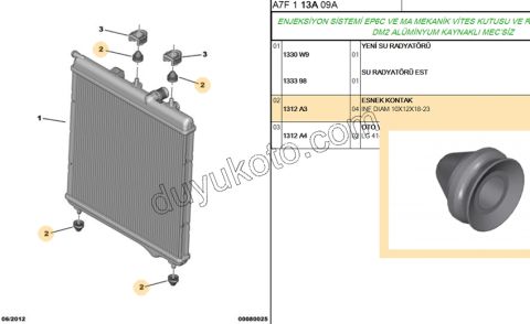 Lastik Takoz Klima Radyatörü KULAK P301