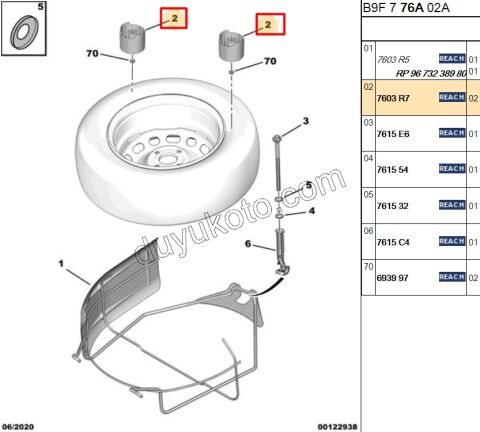 Stepne Tutucu Takoz (Bakalit) PRT3 9682781680