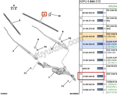 Expert/Jumpy/Scudo (17/24) Ön Cam Silecek Süpürgesi Sol