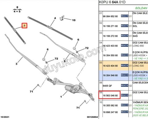 Expert/Jumpy/Scudo (17/24) Ön Cam Silecek Süpürgesi Sağ