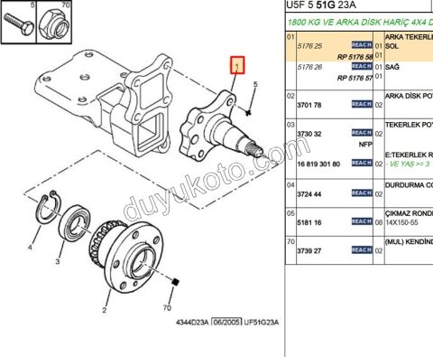 Arka Sağ Porya Mili     BXR3 DCT3 14Q 16Q 20Q