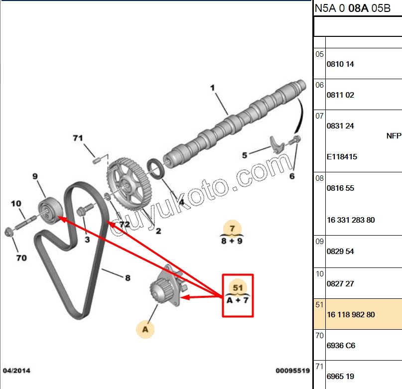 Eksantrik/Triger seti ve Devirdaim Kiti TU5JP E118415+1637172180