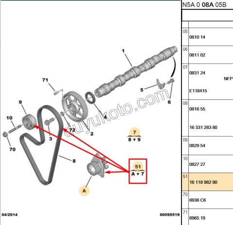Eksantrik/Triger seti ve Devirdaim Kiti TU5JP E118415+1637172180