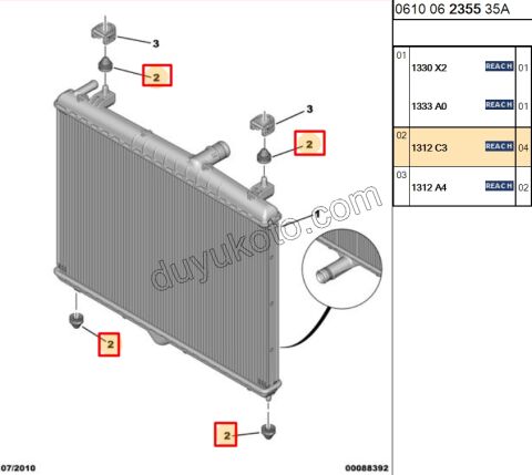 Lastik Takoz Klima Radyatörü KULAK UST C53