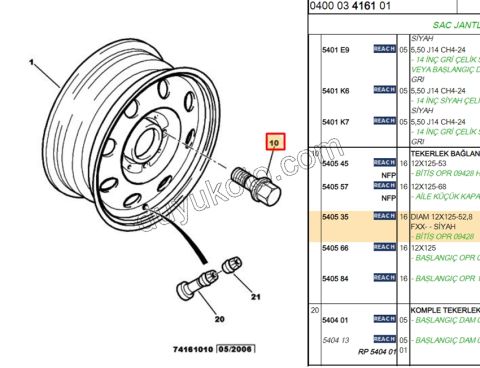 BIJON CIVATA EM PRT1 PRT2 19LUK