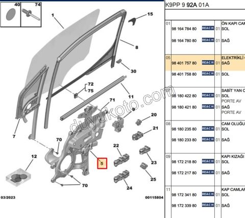 2019> Partner Rifter Berlingo Combo Doblo Proace City KRIKO CAM ON R