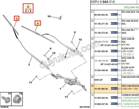 Expert/Jumpy/Scudo (17/24) Ön Cam Silecek Süpürgesi Sağ/Sol Tk. 65CM+50CM