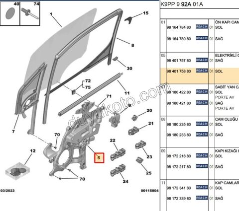 2019> Partner Rifter Berlingo Combo Doblo Proace City KRIKO CAM ON L