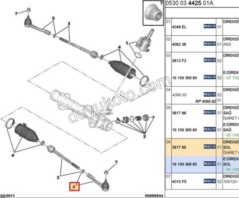 Sol Rot Başı PRT3 P308 P50081 C42 DS4