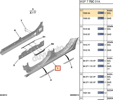SAC ETEK MARSBIYEL DIS L P5081