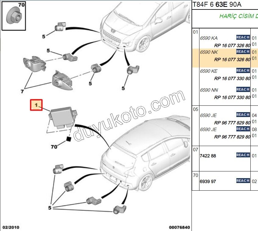 BEYIN PARK SENSOR P30081