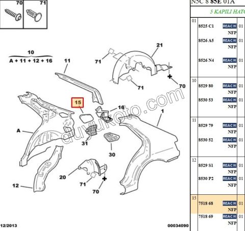 KAPAK CAMURLUK ARKA L P306