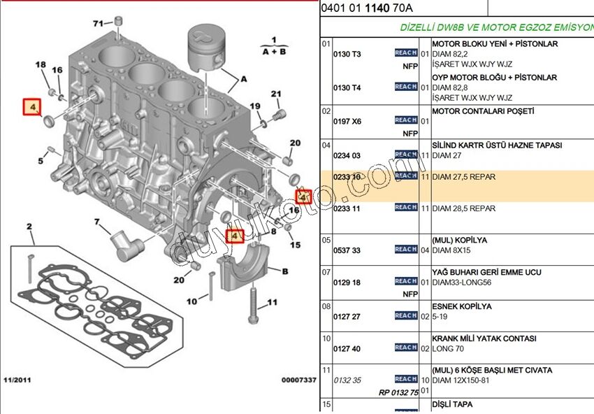 TAPA SILINDIR KAPAK 27.5MM