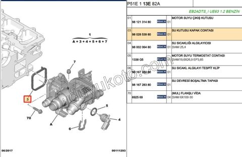 Termostat Contası   1.2CC 130HP P20082 P30082 P50082